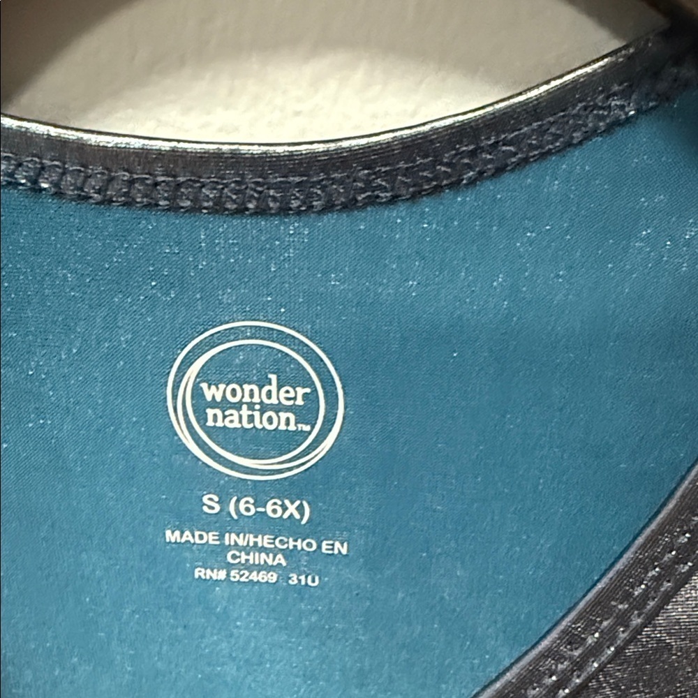 Wonder Nation Metallic Blue Kids Casual Dress - Picture 5 of 9